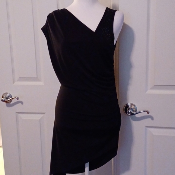 -- Cache Blue Asymmetrical Ruched Dress - Picture 11 of 12